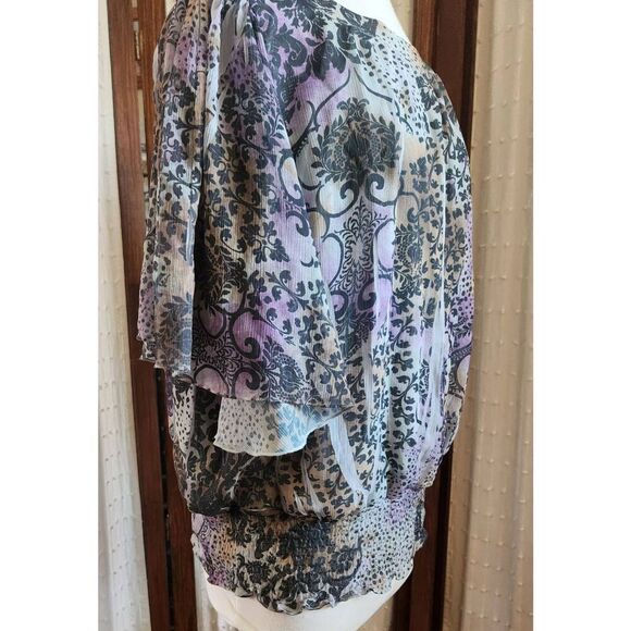 f2 Cato Woman's green pattern blouse - Picture 4 of 12